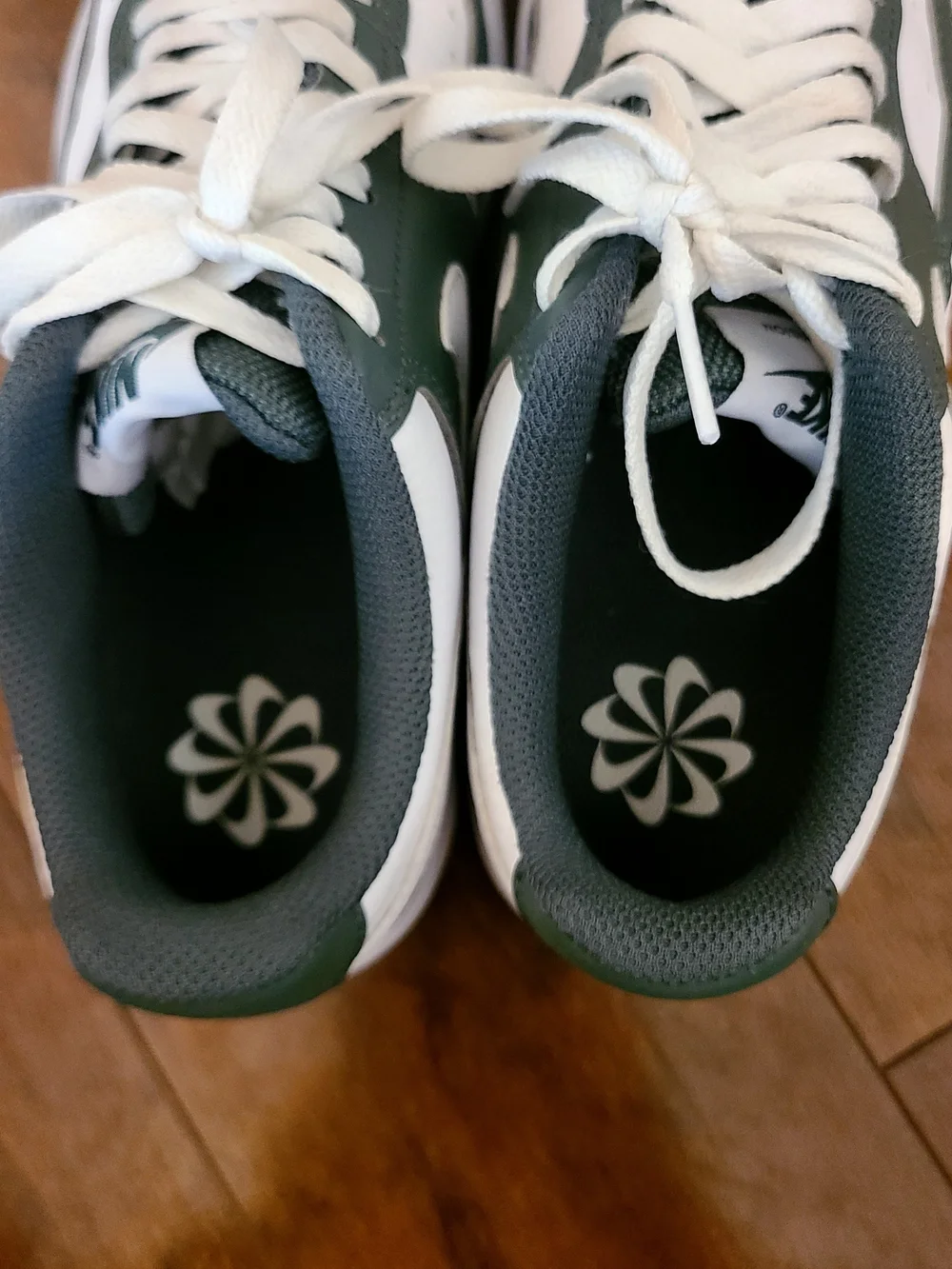 Nike Dark Green and White Court Vision (US 6)